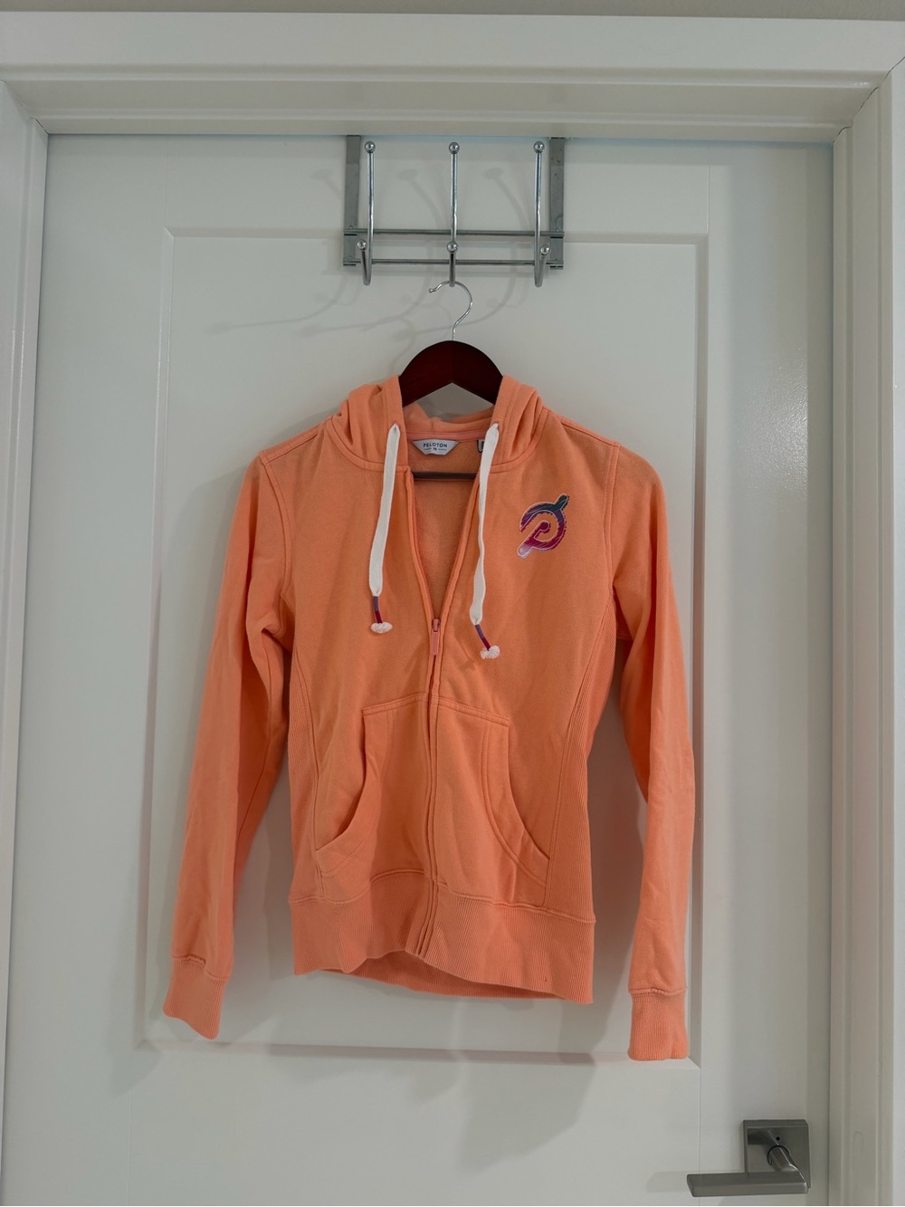 Peach Zip-Up Hoodie with Logo